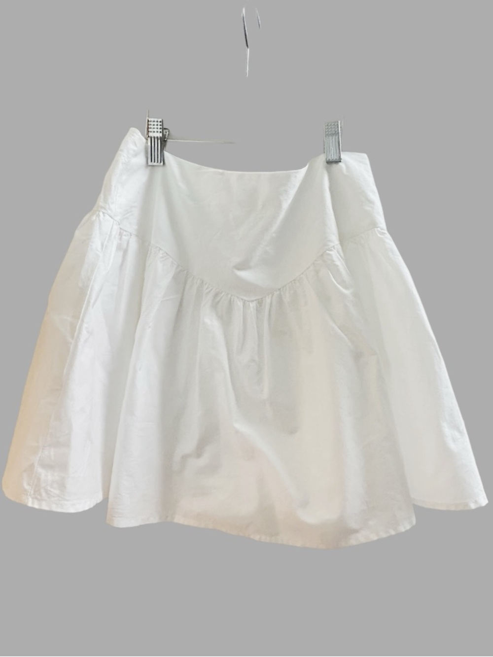 Flowy White Circle Skirt with Gathered Waist